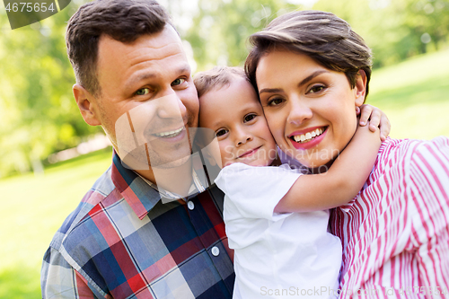 Image of happy family at summer park