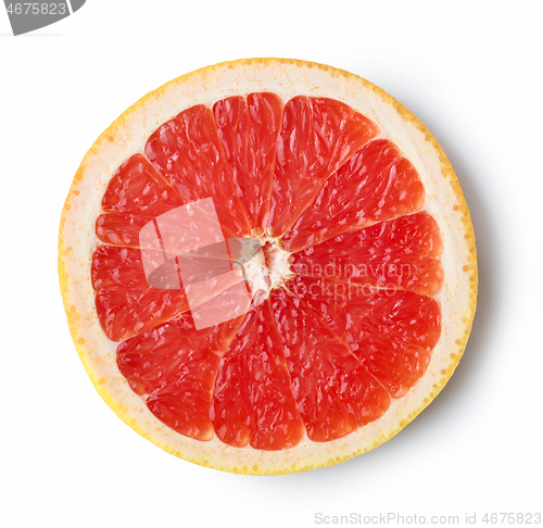 Image of red ripe grapefruit slice