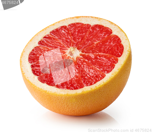 Image of half of ripe red grapefruit