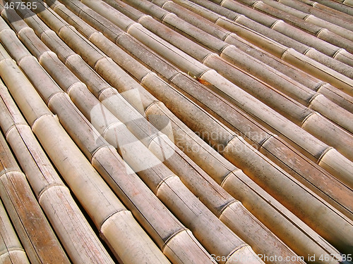 Image of Bamboo floor in the street under sun beams