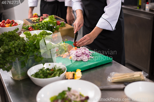 Image of team cooks and chefs preparing meals