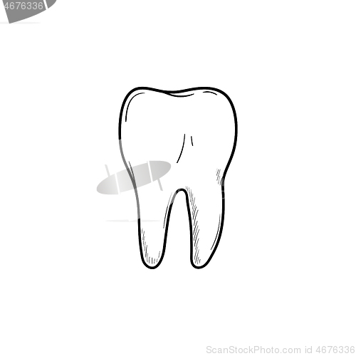 Image of Healthy tooth hand drawn outline doodle icon.