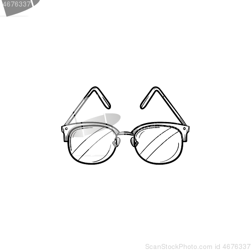 Image of Eyeglasses hand drawn outline doodle icon.