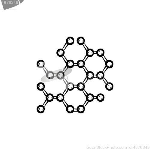 Image of Molecular lattice hand drawn outline doodle icon.