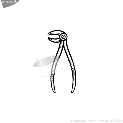 Image of Pull the tooth hand drawn outline doodle icon.