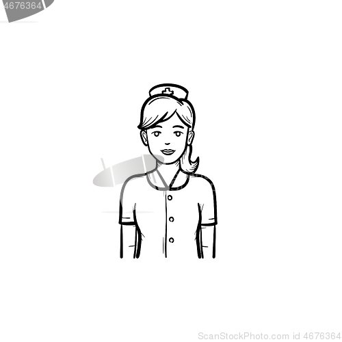 Image of Nurse hand drawn outline doodle icon.