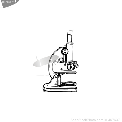 Image of Microscope hand drawn outline doodle icon.