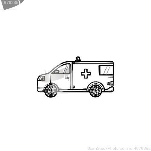 Image of Resuscitation car hand drawn outline doodle icon.