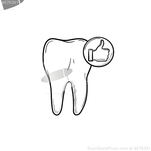 Image of Tooth health and stomatology hand drawn outline doodle icon.