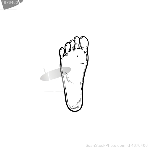 Image of Footprint hand drawn outline doodle icon.