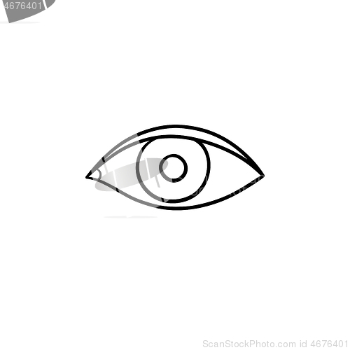 Image of An eye hand drawn outline doodle icon.