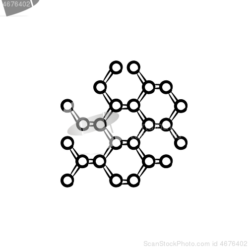 Image of Molecular lattice hand drawn outline doodle icon.