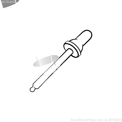 Image of A pipette hand drawn outline doodle icon.