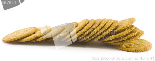 Image of crackers on white background