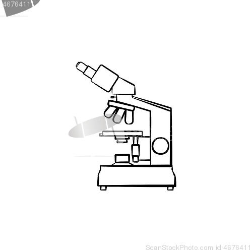 Image of Microscope hand drawn outline doodle icon.