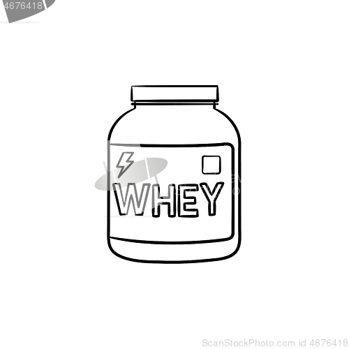 Image of Sport nutrition hand drawn outline doodle icon.