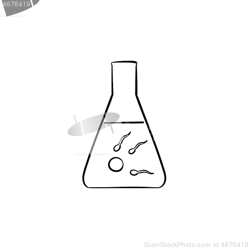 Image of In vitro fertilization hand drawn outline doodle icon.