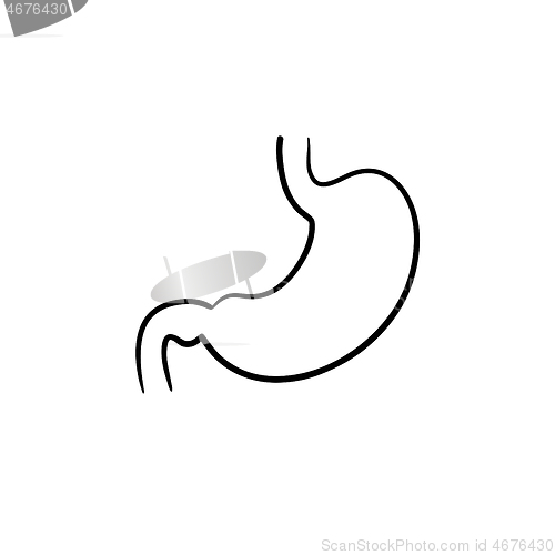 Image of Stomach digestion hand drawn outline doodle icon.