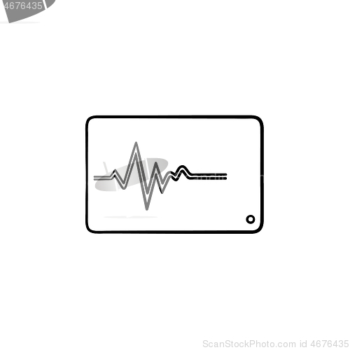 Image of Health monitor hand drawn outline doodle icon.
