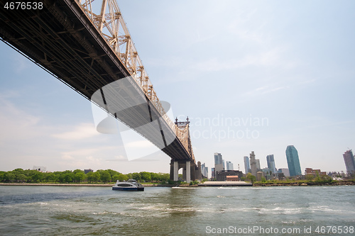 Image of Queensboro Bridge and Queens New York USA