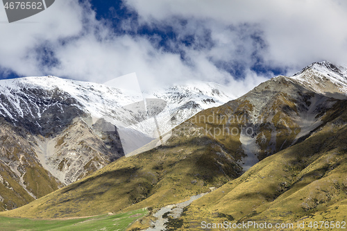 Image of Mountain Alps scenery in south New Zealand