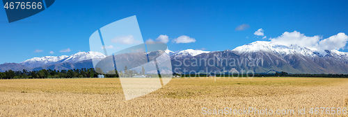 Image of Mount Taylor and Mount Hutt scenery in south New Zealand