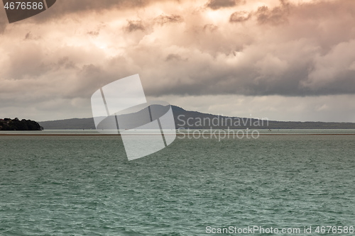 Image of bad weather day at the ocean near Auckland New Zealand