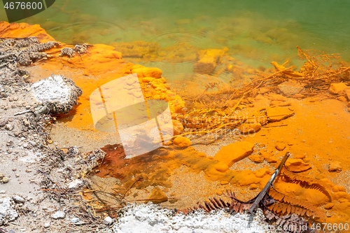 Image of hot sparkling lake in New Zealand