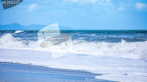 Image of stormy ocean scenery background