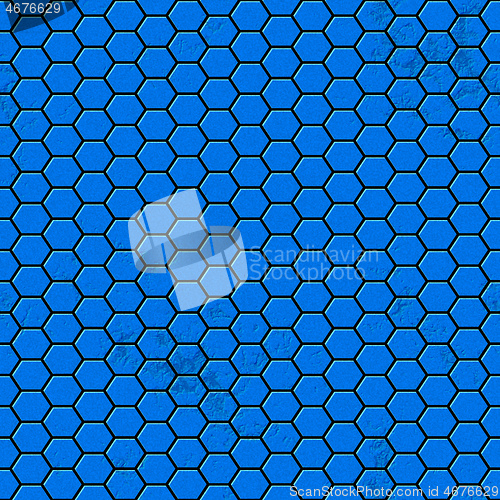 Image of seamless blue hexagon texture