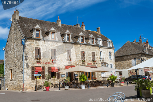 Image of MEURSAULT, BURGUNDY, FRANCE - JULY 9, 2020: medieval house in Meursault, Burgundy, France