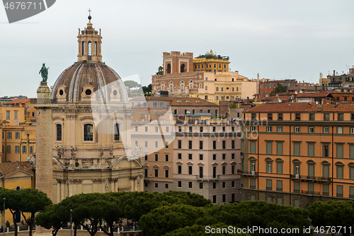 Image of ROME, ITALY - APRILL 21, 2019: erial scenic view of Rome, Italy. Scenery of Roma city