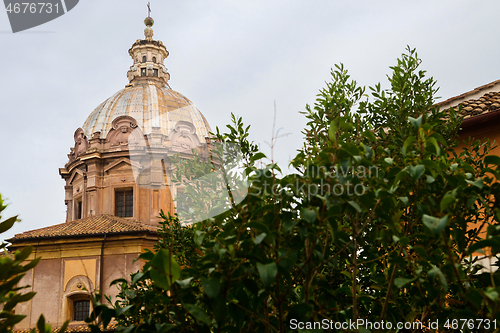 Image of ROME, ITALY - APRILL 21, 2019: Aerial scenic view of Rome, Italy. Scenery of Roma city