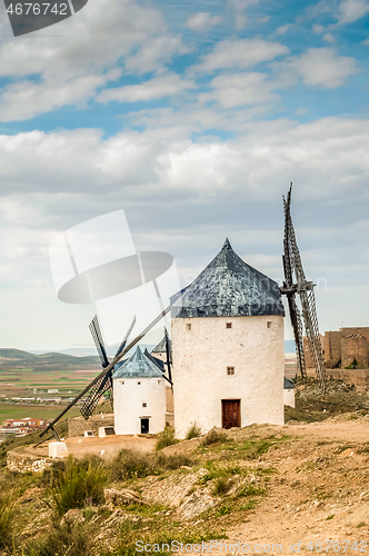 Image of View of windmills in Consuegra, Spain