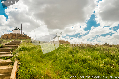 Image of View of windmills in Consuegra, Spain