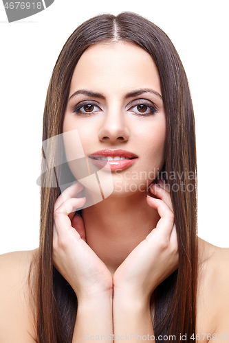 Image of beautiful girl with healthy long hair