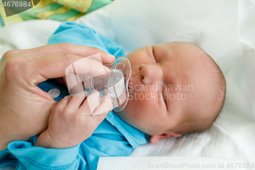 Image of Newborn baby infant in the hospital