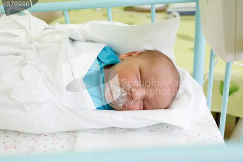 Image of Newborn baby infant in the hospital