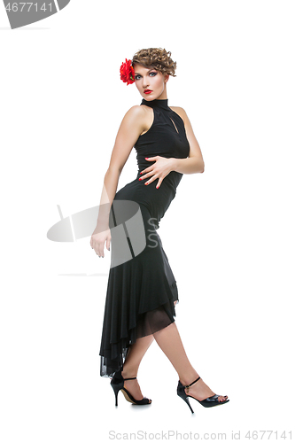 Image of girl dancer in tango dress