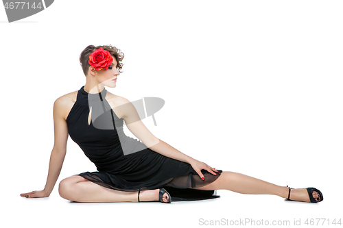 Image of girl dancer in tango dress