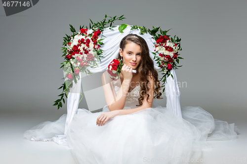 Image of Beautiful young bride girl