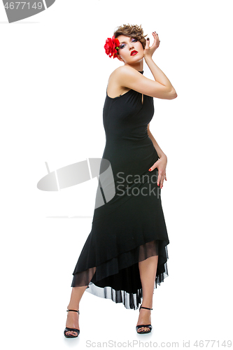 Image of girl dancer in tango dress