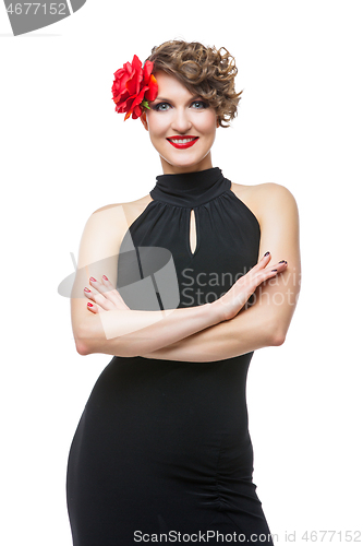 Image of girl dancer in tango dress