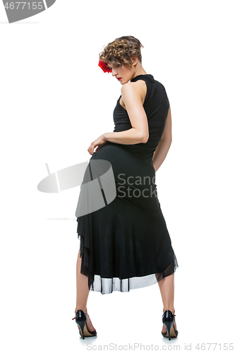 Image of girl dancer in tango dress