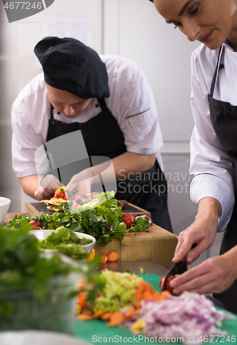 Image of team cooks and chefs preparing meals