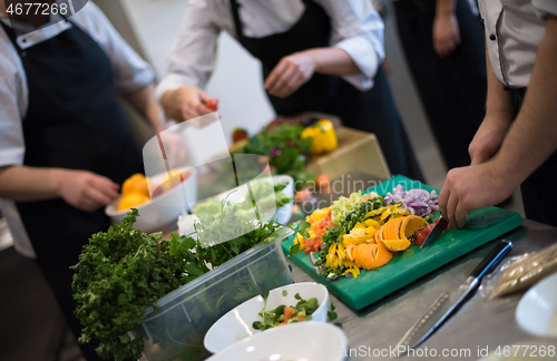 Image of team cooks and chefs preparing meals