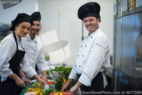 Image of team cooks and chefs preparing meals