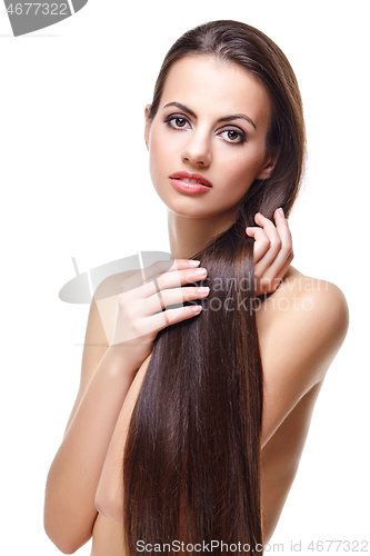 Image of beautiful girl with healthy long hair