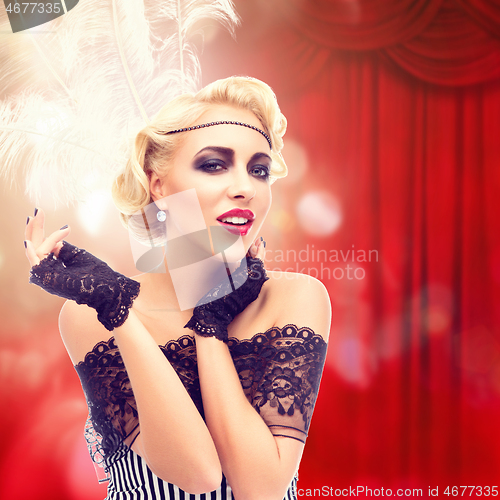 Image of Beautiful retro style girl