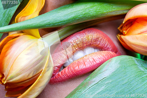 Image of girl with orange lips